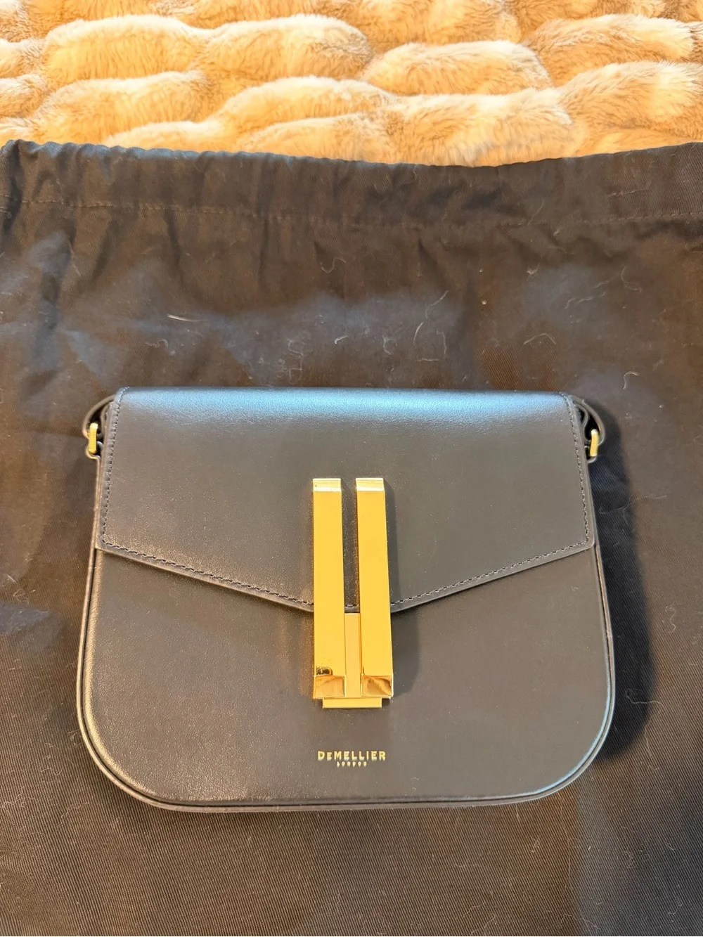 DeMellier Vancouver Small Smooth Black Leather Crossbody NWT